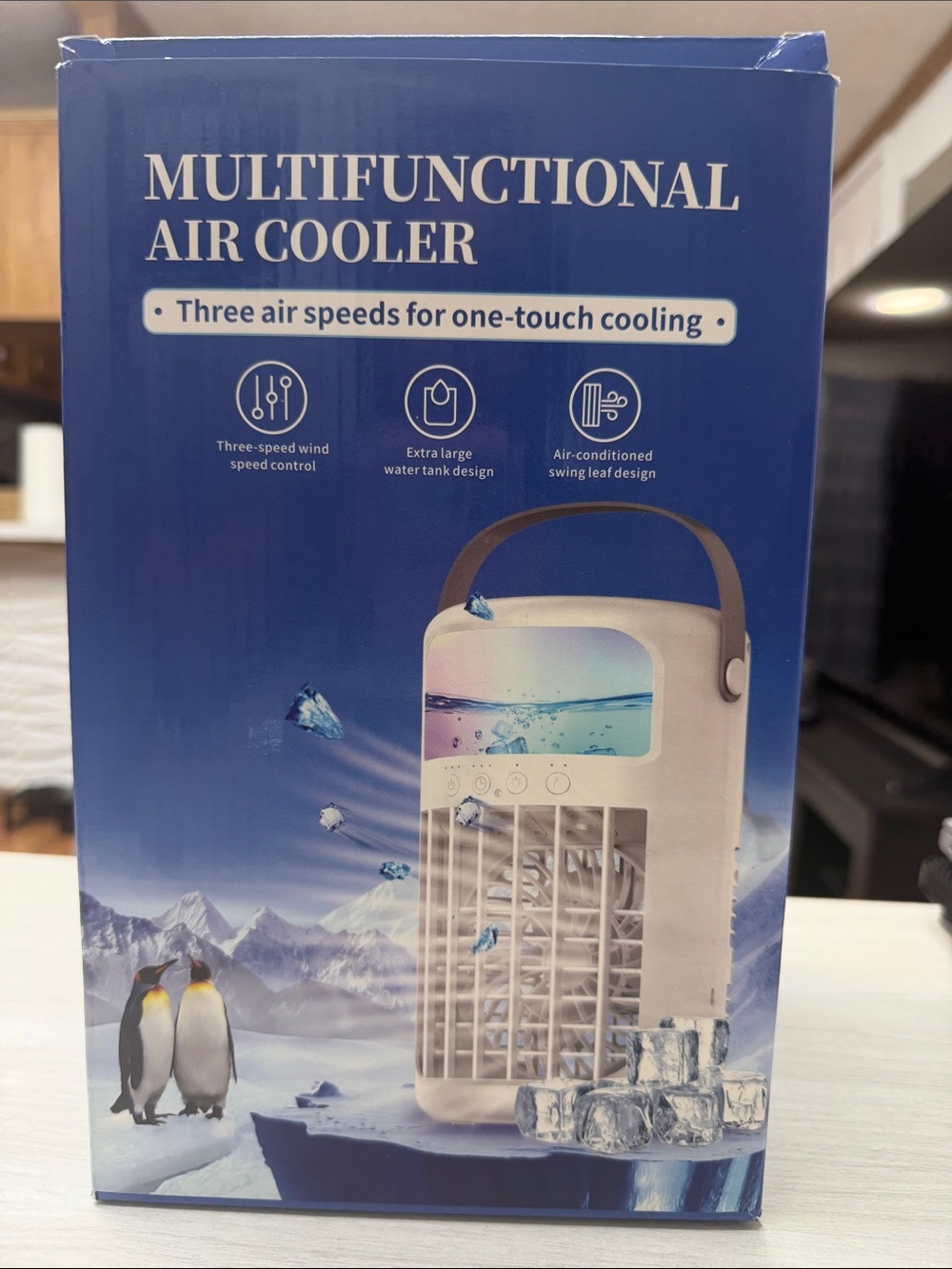 Compact White Multifunctional Air Cooler with Handle
